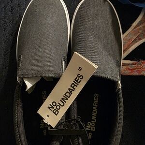 No Boundaries Grey Slip-On Shoes